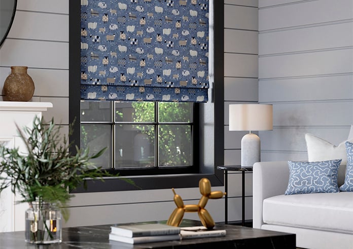 Baa Baa, Denim - Roman Blind - Image 5